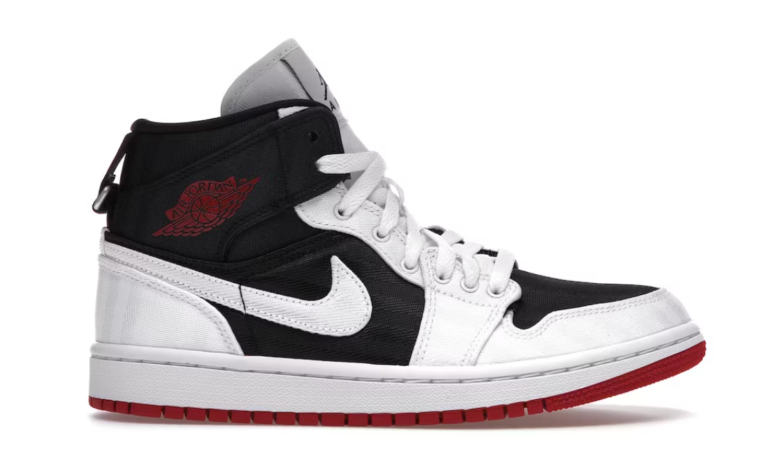 Jordan 1 Mid SE Utility Canvas White Black Gym Red (Women's)