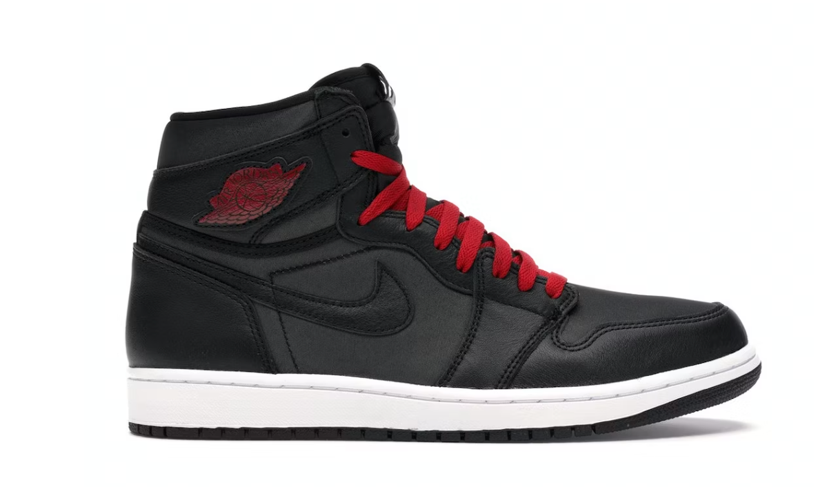 Jordan 1 Retro High Black Satin Gym Red