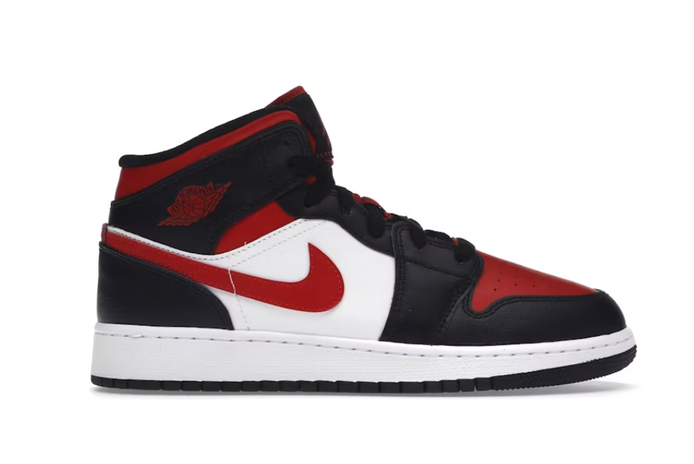 Air Jordan 1 Mid Black Fire Red (GS)